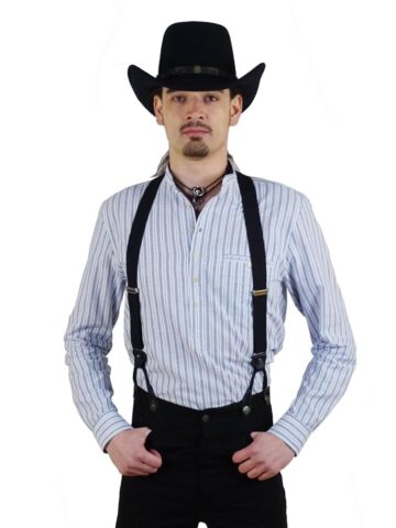Great Western Herren Oldstyle Westernhemd Little Joe langarm blau gestreift Cowboys Westernhemden primary image