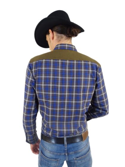Great Western Herren Westernhemd Hoss langarm blau-kariert Cowboys Westernhemden detail image 4