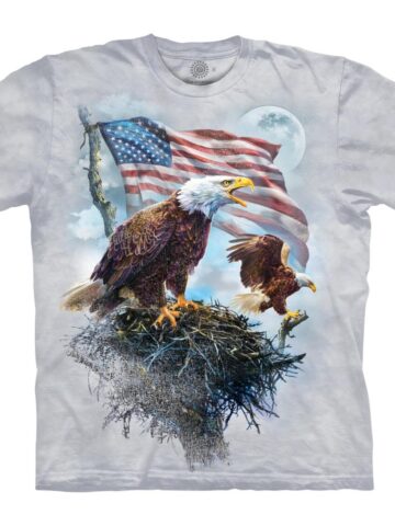 Great Western T-Shirt American Flag Eagle kurzarm grau Cowboys Westernhemden primary image