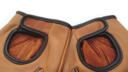 Great Western fingerfreie Lederhandschuhe Adler 3D braun Accessoires Handschuhe detail image 2