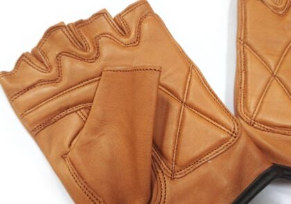 Great Western fingerfreie Lederhandschuhe Adler 3D braun Accessoires Handschuhe detail image 3