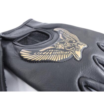 Great Western fingerfreie Lederhandschuhe Adler 3D schwarz Accessoires Handschuhe detail image 1