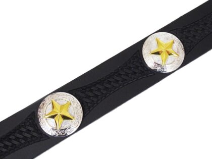 Ledergürtel mit Sheriffstern und Westernschnalle schwarz Gürtel Ledergürtel detail image 1