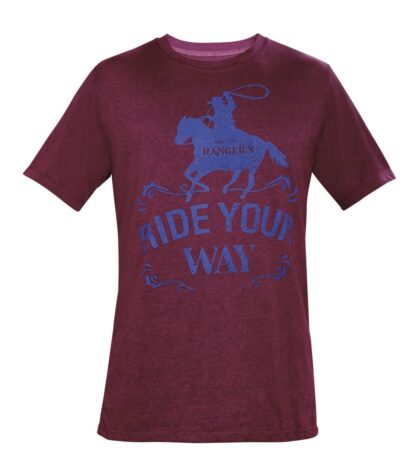 Rangers Herren Western T-Shirt RIDE YOUR WAY weinrot kurzarm Cowboys Westernhemden primary image