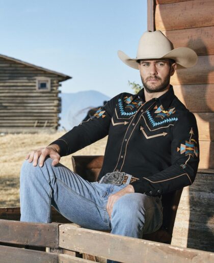 Rangers Herren Westernhemd Pedro schwarz Langarm stilvoll Cowboys Westernhemden primary image
