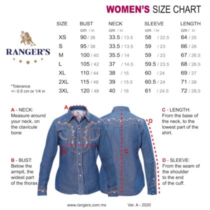 Rangers Westernbluse Harper weiß rot langarm Ladies Oberteile & Blusen detail image 2
