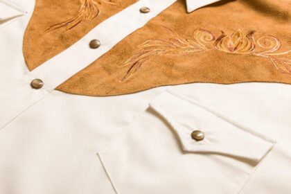 Stars & Stripes Herren Westernhemd Boston langarm weiß braun Cowboys Westernhemden detail image 4