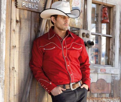 Stars & Stripes Herren Westernhemd Jack red langarm rot Cowboys Westernhemden detail image 1
