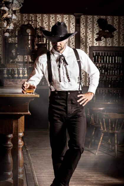 Stars & Stripes Herren Westernhemd Joseph langarm weiß Cowboys Old Style detail image 4