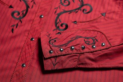 Stars & Stripes Herren Westernhemd Mason rot langarm Cowboys Westernhemden detail image 1