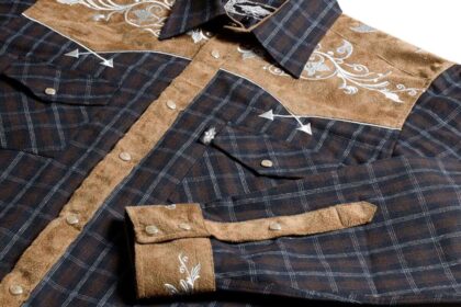 Stars & Stripes Herren Westernhemd Roy braun kariert langarm Cowboys Westernhemden detail image 2