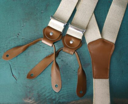 Stars & Stripes Old Style Hosenträger mit Lederlaschen beige Cowboys Old Style detail image 1