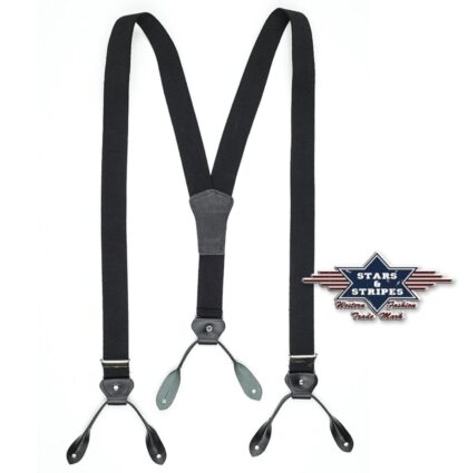 Stars & Stripes Old Style Hosenträger mit Lederlaschen schwarz HT1 Cowboys Old Style detail image 1