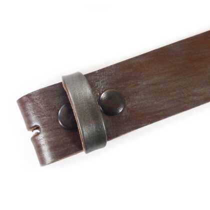 Western Ledergürtel Shiny Brown & Praktico Dunkles Silber Gürtel Ledergürtel detail image 2