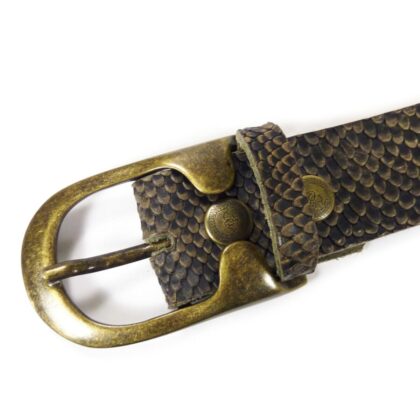 Western Ledergürtel Snake Dark & Praktico Dunkles Gold Gürtel Ledergürtel detail image 1