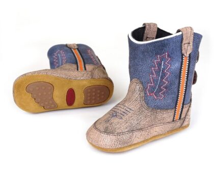 Great Western Baby Westernstiefel beige/blau Crackle Foot Kids Stiefel primary image