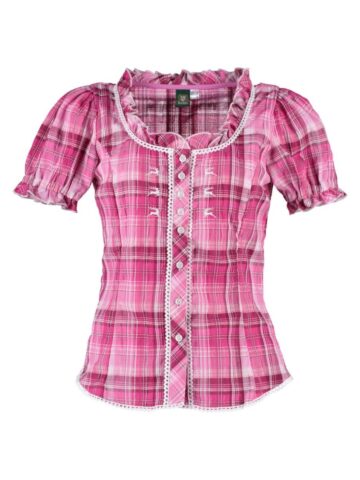 Great Western Trachtenbluse Susi pink kariert kurzarm Ladies Oberteile & Blusen primary image