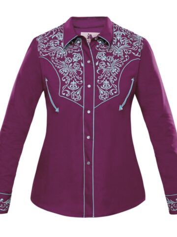 Rangers Westernbluse Avery lila türkis langarm Ladies Oberteile & Blusen primary image