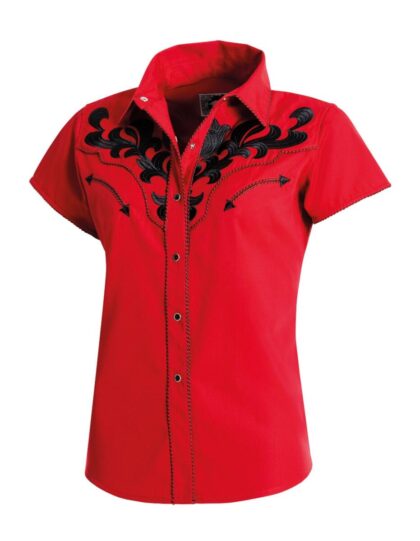 Stars & Stripes Damen Westernbluse Ella rot kurzarm Ladies Oberteile & Blusen primary image