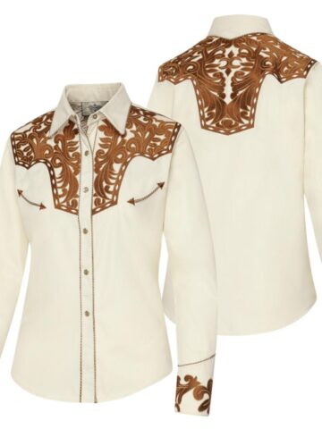 Stars & Stripes Damen Westernbluse Janice beige langarm Ladies Oberteile & Blusen primary image