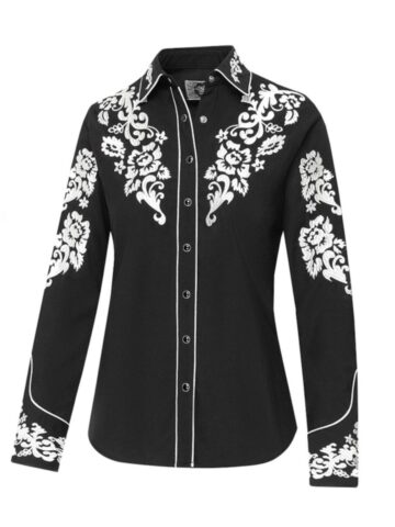 Stars & Stripes Damen Westernbluse Lilith schwarz Langarm Ladies Oberteile & Blusen primary image