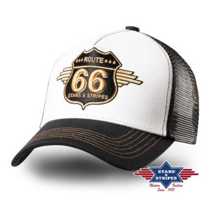 Stars & Stripes Western Trucker Cap Route 66 black & white Hüte Caps primary image