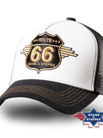 Stars & Stripes Western Trucker Cap Route 66 black & white Hüte Caps primary image