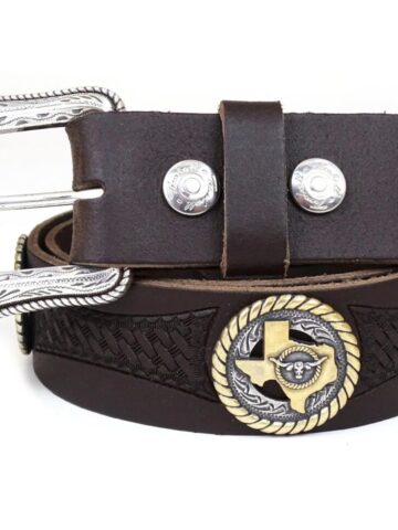 Great Western Texas Conchos Leder-Westerngürtel dunkelbraun Gürtel Ledergürtel Braun unisex main image Western Wear