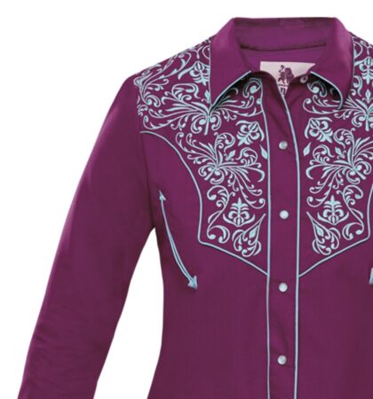 Rangers Westernbluse Avery lila türkis langarm Ladies Oberteile & Blusen Lila female detail 1