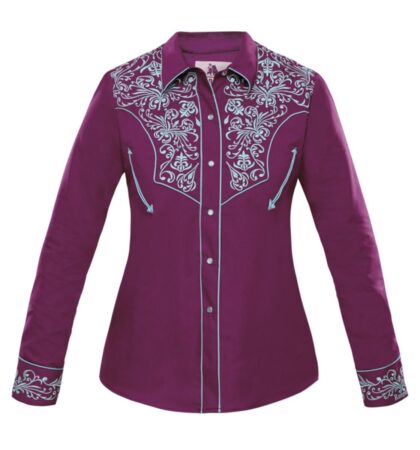 Rangers Westernbluse Avery lila türkis langarm Ladies Oberteile & Blusen Lila female main image Western Wear