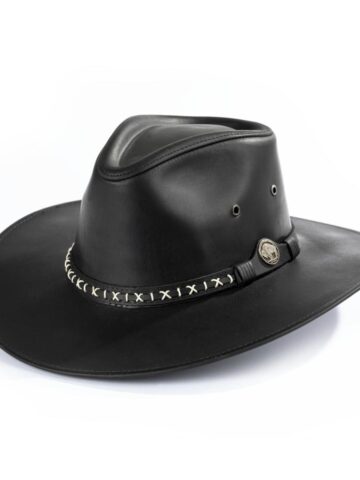 Dallas Hats Lederhut Aussie schwarz Hüte Lederhüte Schwarz unisex main image Western Wear