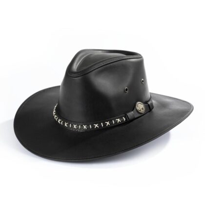 Dallas Hats Lederhut Aussie schwarz Hüte Lederhüte Schwarz unisex main image Western Wear