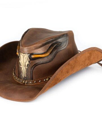 Dallas Hats Westernwear Leder Westernhut Stier braun Hüte Lederhüte Braun unisex main image Western Wear