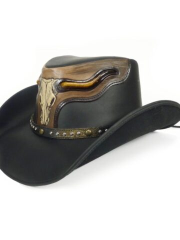 Dallas Hats Westernwear Leder Westernhut Stier schwarz Hüte Lederhüte Schwarz unisex main image Western Wear