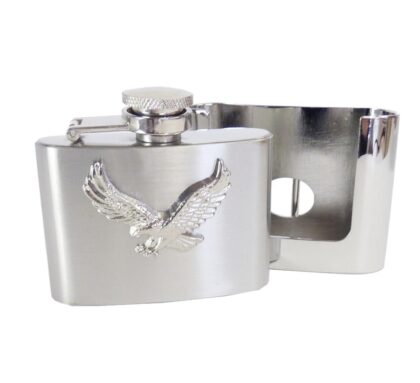 Flachmann Gürtelschnalle Flask Flying Eagle 60 ml Gürtel Gürtelschnallen Silber unisex detail 1