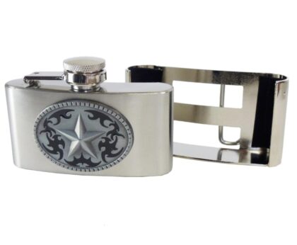 Flachmann Gürtelschnalle Flask Western Star 88 ml Gürtel Gürtelschnallen Silber unisex detail 3