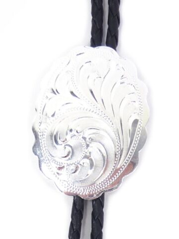 Great Western Bolo Tie Silber graviert oval - handgefert Accessoires Boloties Silber unisex main image Western Wear