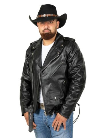 Great Western Herren Buffalo Lederjacke schwarz Outdoor Lederjacken Schwarz male main image Western Wear