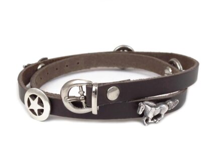 Great Western Leder Hutband Basic braun mit Pferden und Sheriffsterne Hüte Hutbänder Braun unisex main image Western Wear