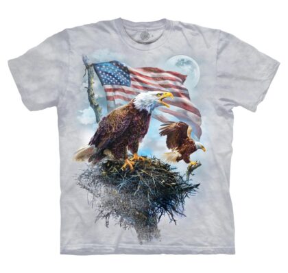 Great Western T-Shirt American Flag Eagle kurzarm grau Cowboys Westernhemden Grau male main image Western Wear