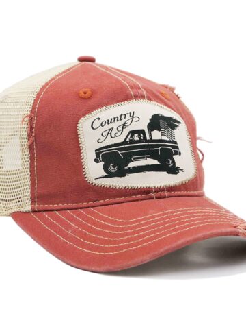 Great Western Trucker Style Cap Country AF rot used look Hüte Caps Rot unisex main image Western Wear