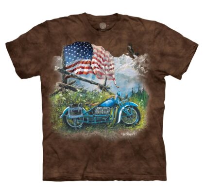 Great Western Unisex T-Shirt American Biker kurzarm braun Cowboys Westernhemden Braun male main image Western Wear