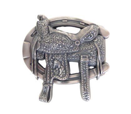 Gürtelschnalle Horse Shoe & Saddle Gürtel Gürtelschnallen Silber unisex main image Western Wear