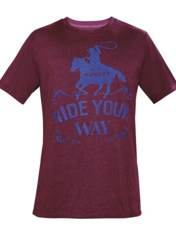 Rangers Herren Western T-Shirt RIDE YOUR WAY weinrot kurzarm Cowboys Westernhemden Rot male main image Western Wear