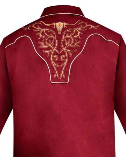 Rangers Herren Westernhemd Borgona rot Langarm Cowboys Westernhemden Rot male detail 2