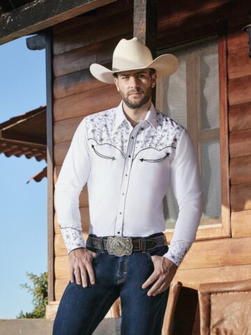 Rangers Herren Westernhemd Pablo weiß Langarm Cowboys Westernhemden Weiß male main image Western Wear