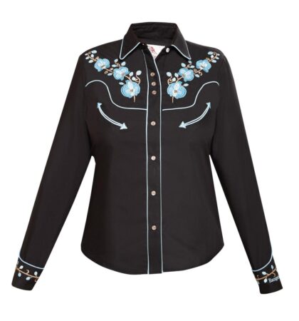 Rangers Westernbluse Grace schwarz türkis langarm Ladies Oberteile & Blusen Schwarz female detail 1