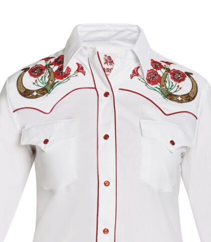 Rangers Westernbluse Harper weiß rot langarm Ladies Oberteile & Blusen Weiß female detail 1