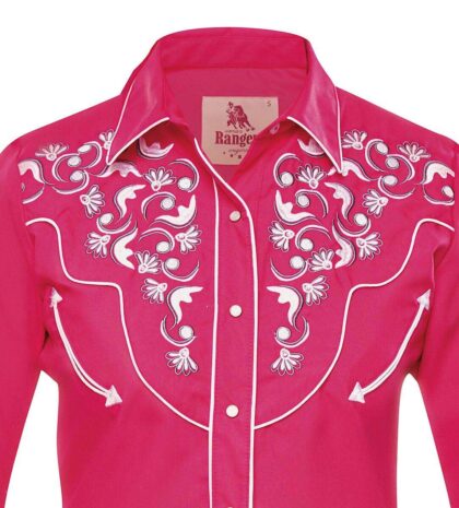 Rangers Westernbluse Madison fuchsia weiß langarm Ladies Oberteile & Blusen Pink female detail 1