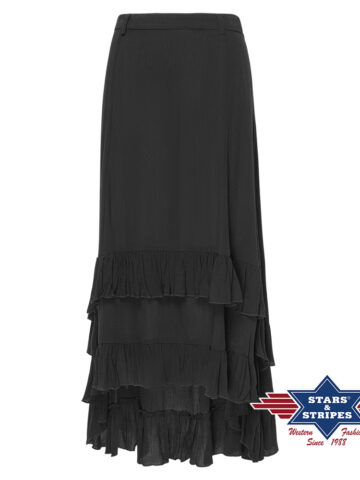 Stars & Stripes Damen Western Midi-Rock Eliza schwarz Ladies Röcke & Kleider Schwarz female main image Western Wear